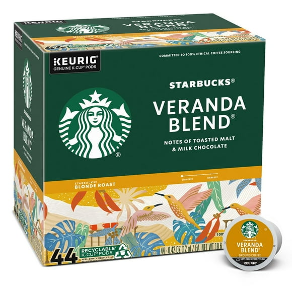 Starbucks Keurig Veranda Blend Blonde Light Roast Coffee Pods - 44 K-Cups - Pack of 2