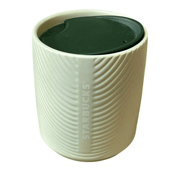 Starbucks Limited Edition Mint Green Pearl Pearlescent Ribbed Ceramic Coffee Tumbler Mug 8oz