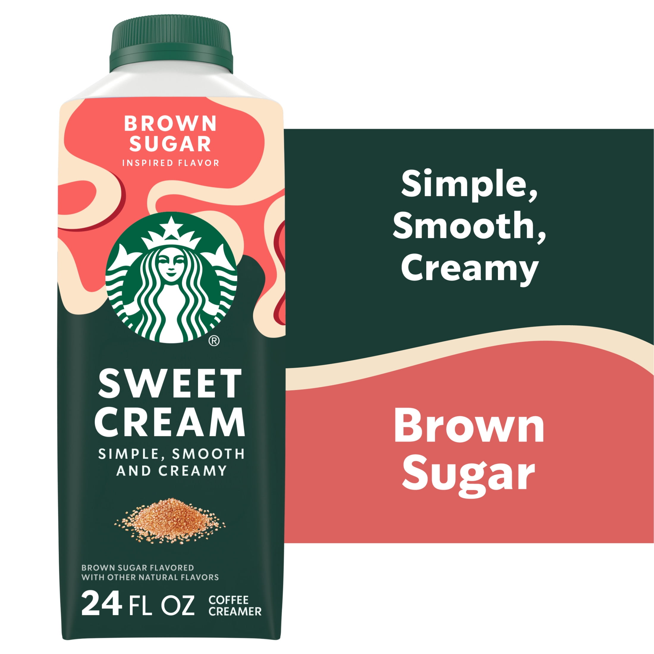 Starbucks Brown Sugar Flavored Sweet Cream Creamer, Perfect for Cold Brew & Iced Coffee 24 fl oz