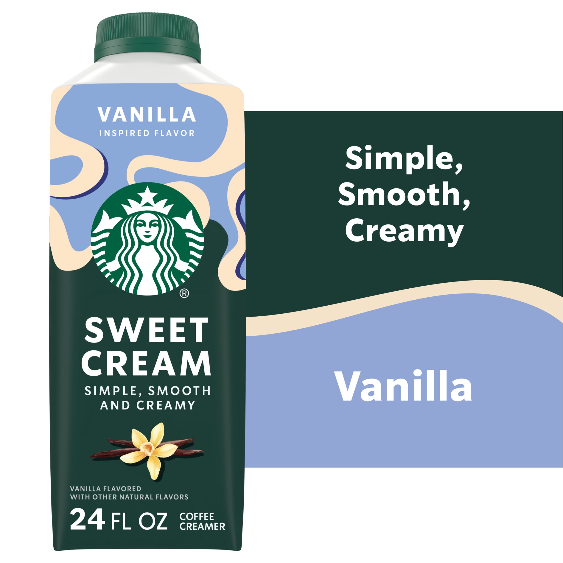 Starbucks Vanilla Flavored Sweet Cream Creamer, Perfect for Cold Brew & Iced Coffee  24 fl oz