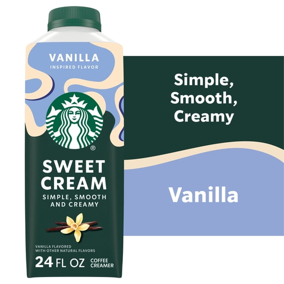 Starbucks Vanilla Flavored Sweet Cream Creamer, Perfect for Cold Brew & Iced Coffee  24 fl oz