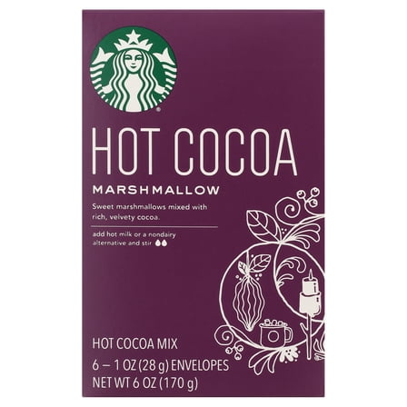Starbucks Marshmallow Hot Cocoa Mix, 6 Count Box