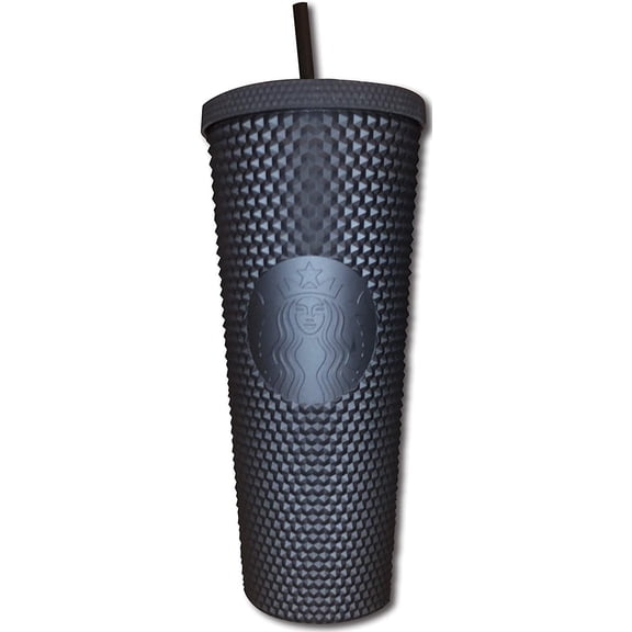 Starbucks Matte Black Studded Plastic Tumbler Cold Cup Limited Edition 24 oz