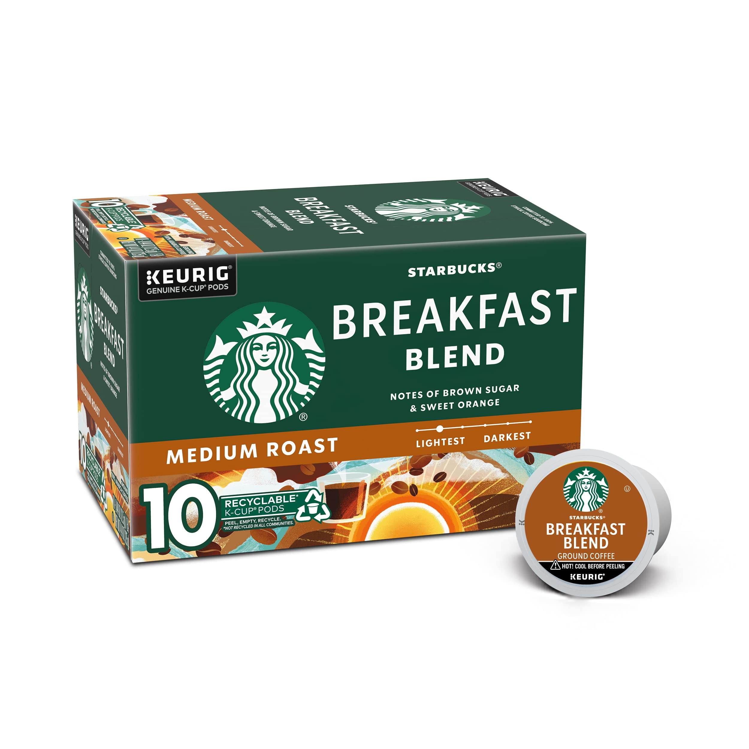 Starbucks Medium Roast KCup Coffee Pods — Breakfast Blend For Keurig