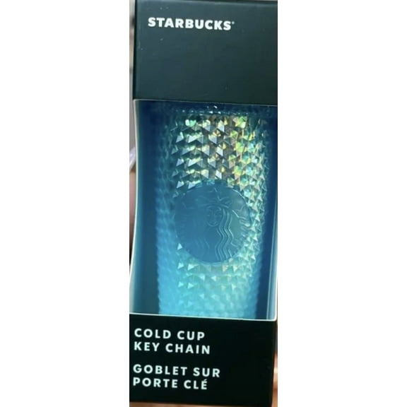 Starbucks Mini Cold Cup Studded Ornament Keychain, Aqua Blue
