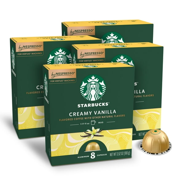 Starbucks by Nespresso Vertuo, Creamy Vanilla Flavored Coffee, Nespresso Pods, 32 Count