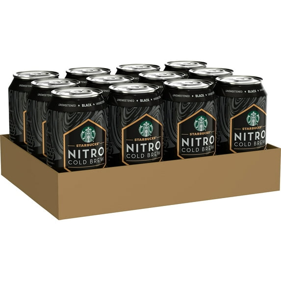 Starbucks Nitro Black Unsweetened Cold Brew Coffee 9.6 fl. oz. 12/Carton (19286) PEP19286