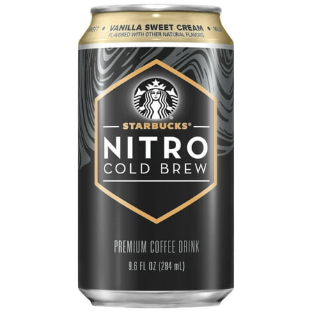 Starbucks Nitro Cold Brew Vanilla Premium Iced Coffee Drink, 9.6 fl oz, 8 Pack Cans