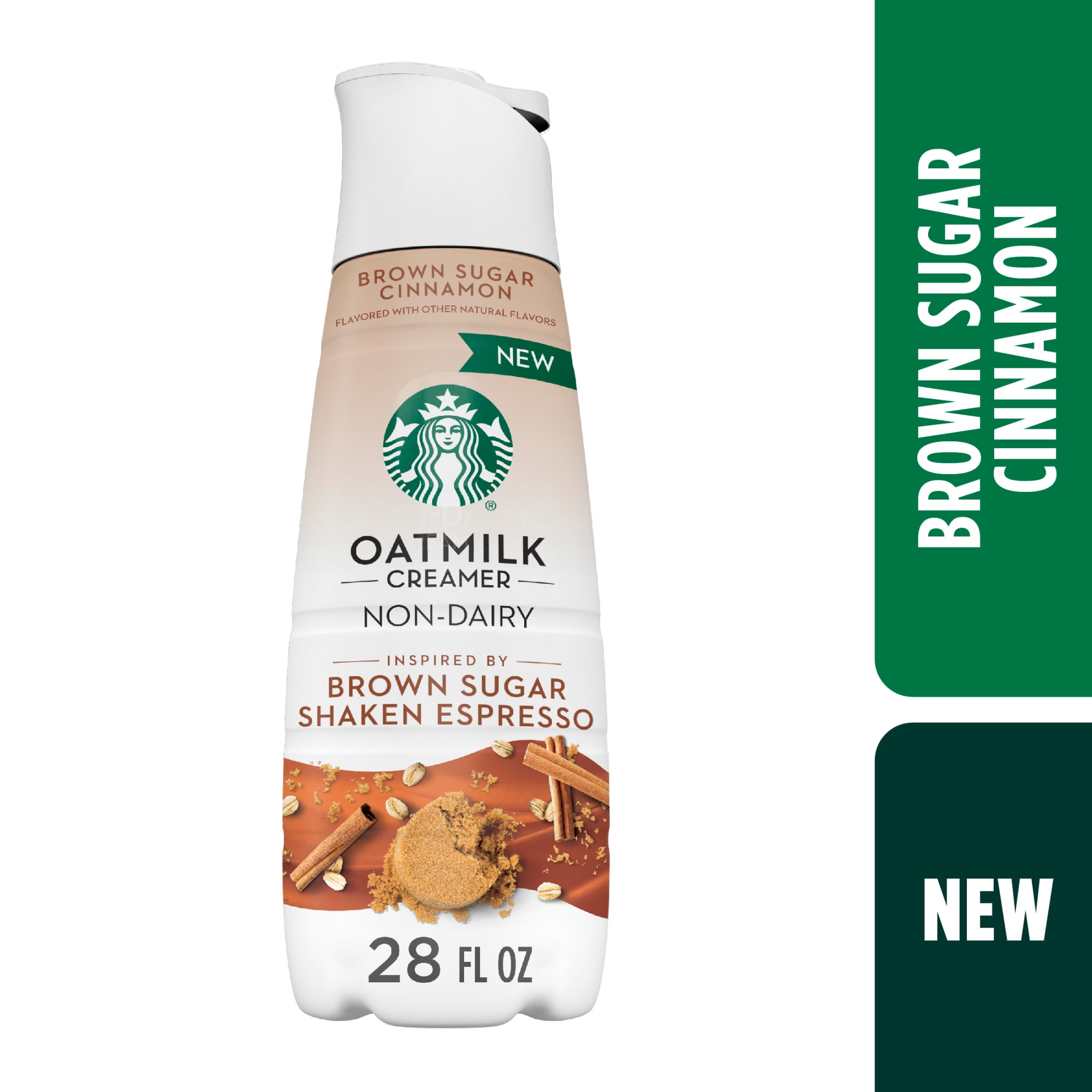 Starbucks Oat Milk Brown Sugar Cinnamon Coffee Creamer Inspired by Brown Sugar Shaken Espresso, 28 fl oz Bottle