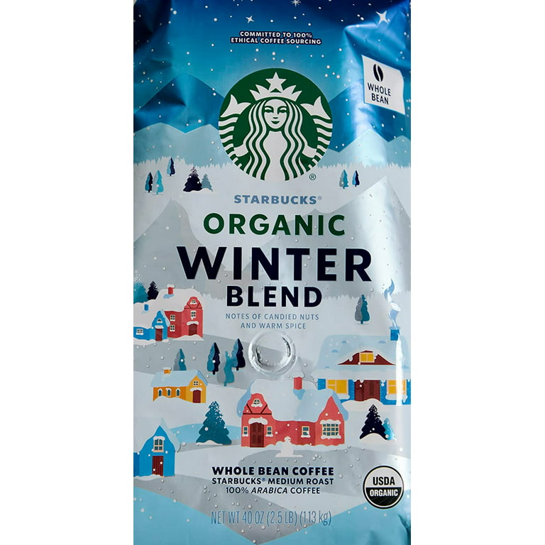 Starbucks Organic Winter Blend Whole Bean Coffee, Medium, 2.5 lbs