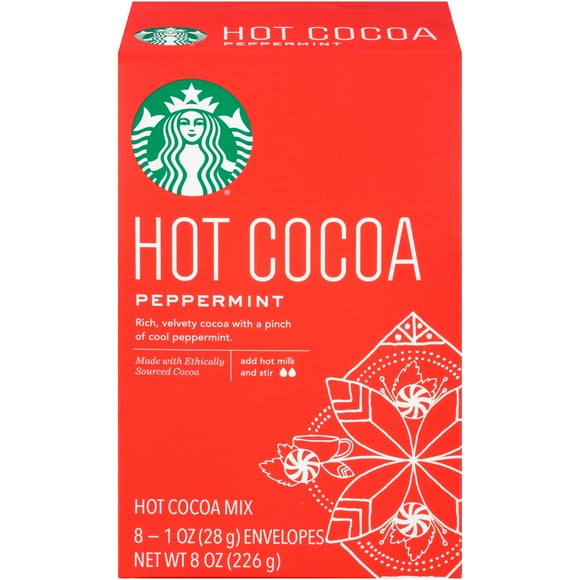 Starbucks Peppermint Hot Cocoa Mix, 8 Count Box