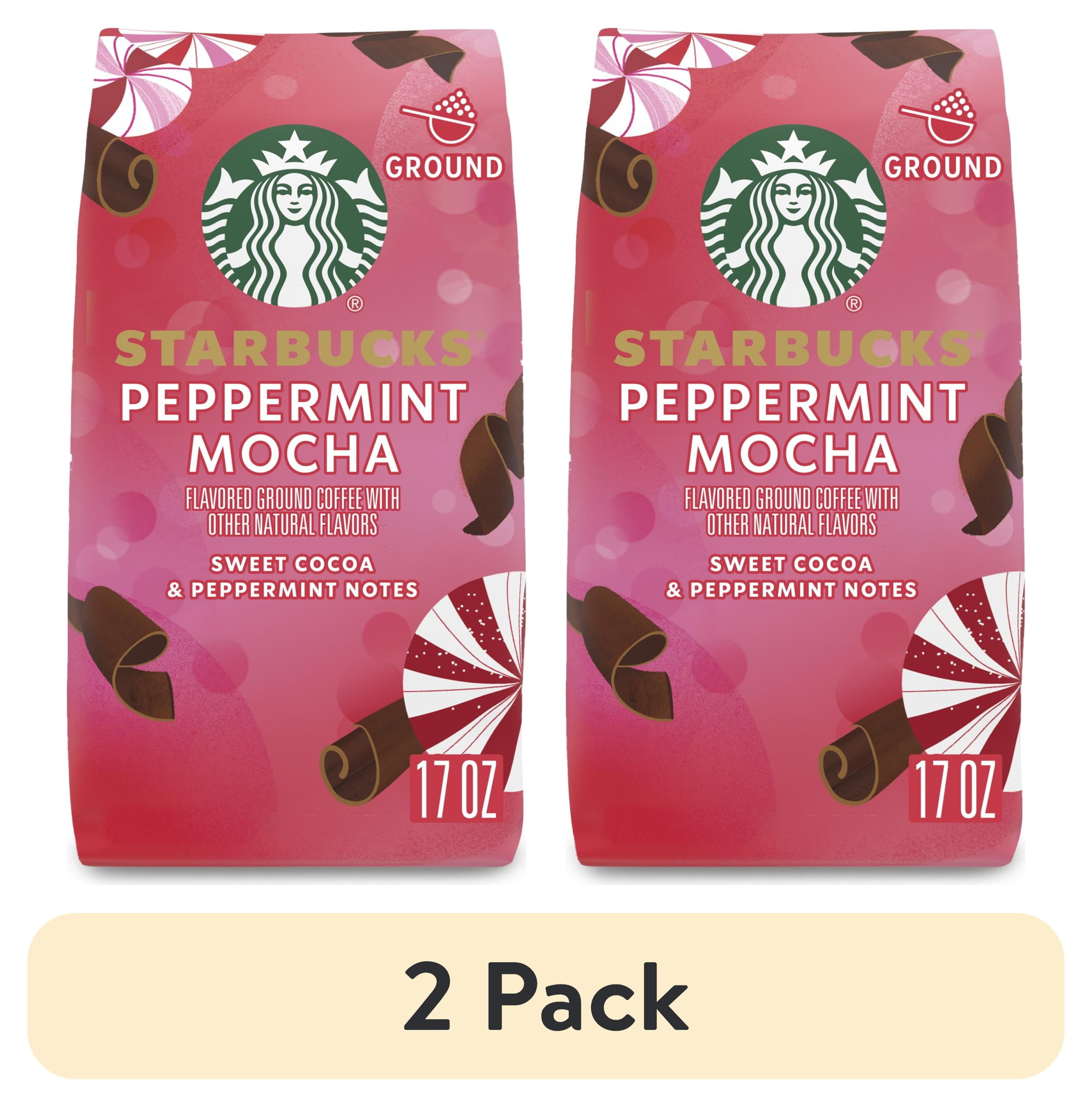 Starbucks Ground Cafe Flavored Coffee Peppermint Mocha Naturally Flavored 17 oz Walmart