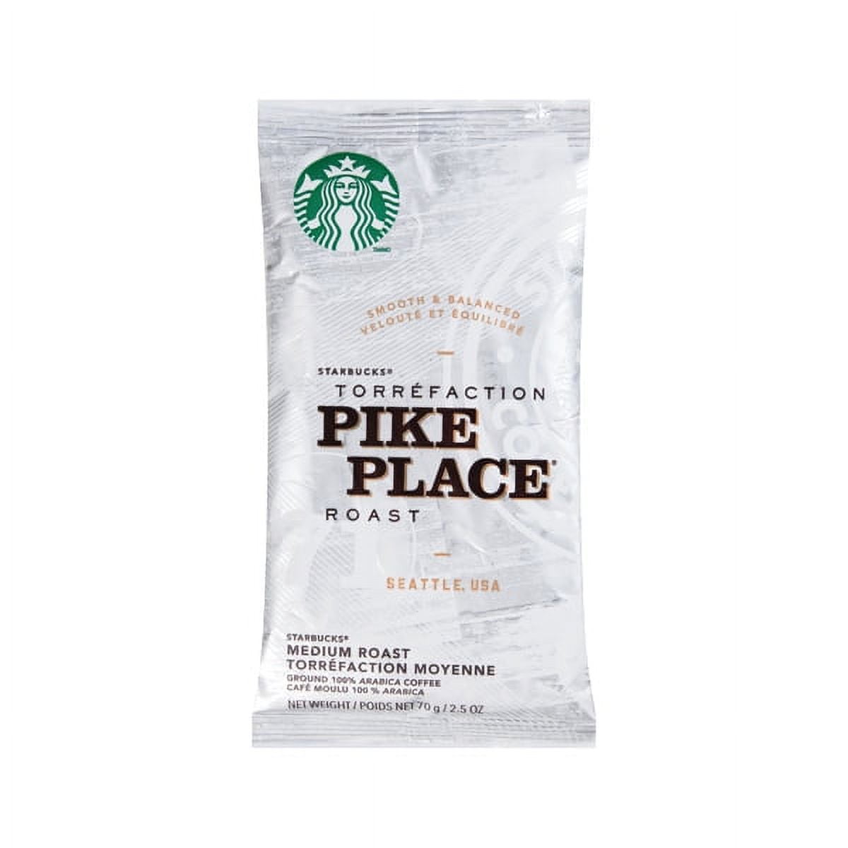 Starbucks Pike Place Ground Coffee, 2.5Oz Bag, Box Of 18 Bags