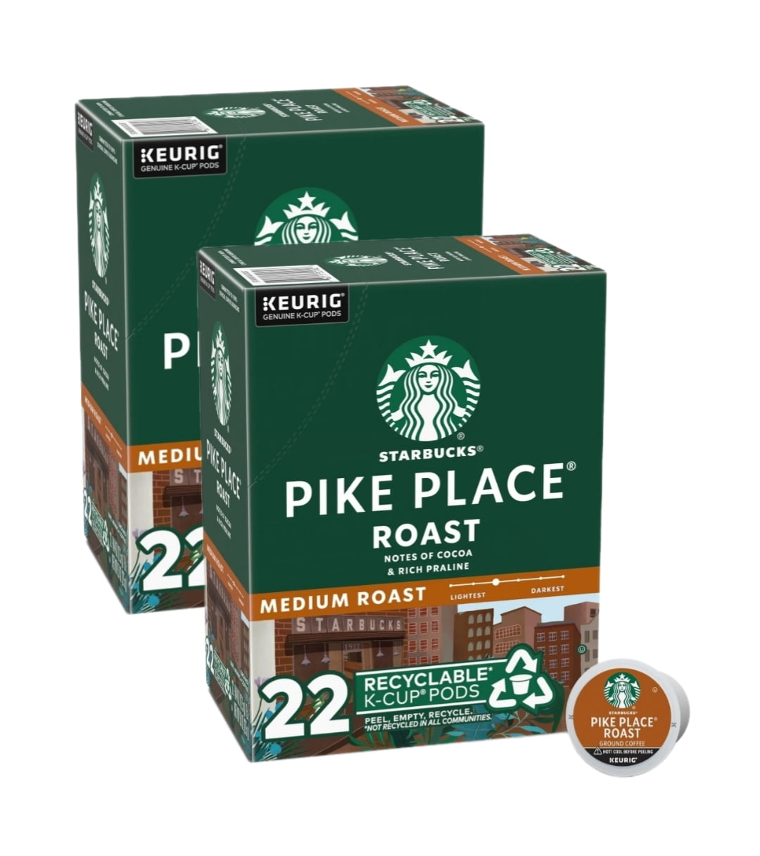 Starbucks Pike Place Medium Roast Coffee K Cup Pods, 44 K Cups Total