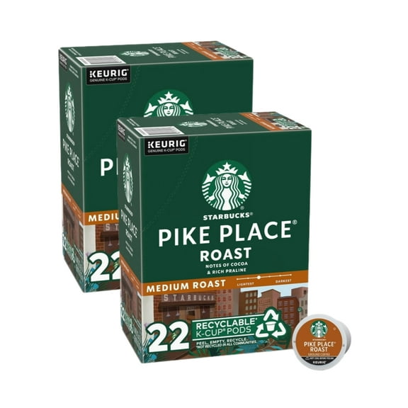 Starbucks Pike Place Medium Roast Coffee K Cup Pods, 44 K Cups Total