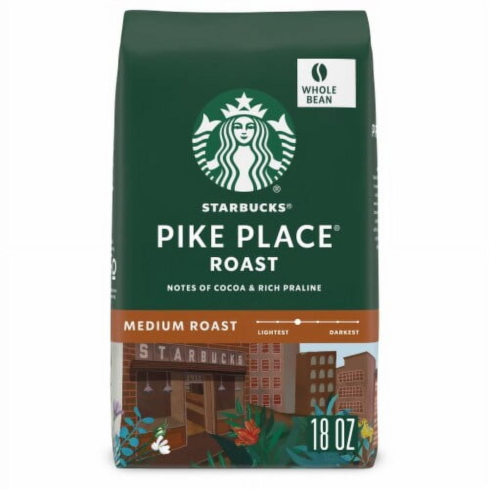 Starbucks Pike Place Medium Roast Whole Bean Coffee 18 oz - Pack of 2