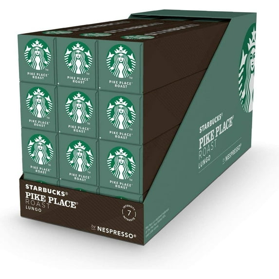 Starbucks by Nespresso, 120 Capsule Box, All Flavors 120-count single serve capsules, compatible with Nespresso Original Line System Pike Place