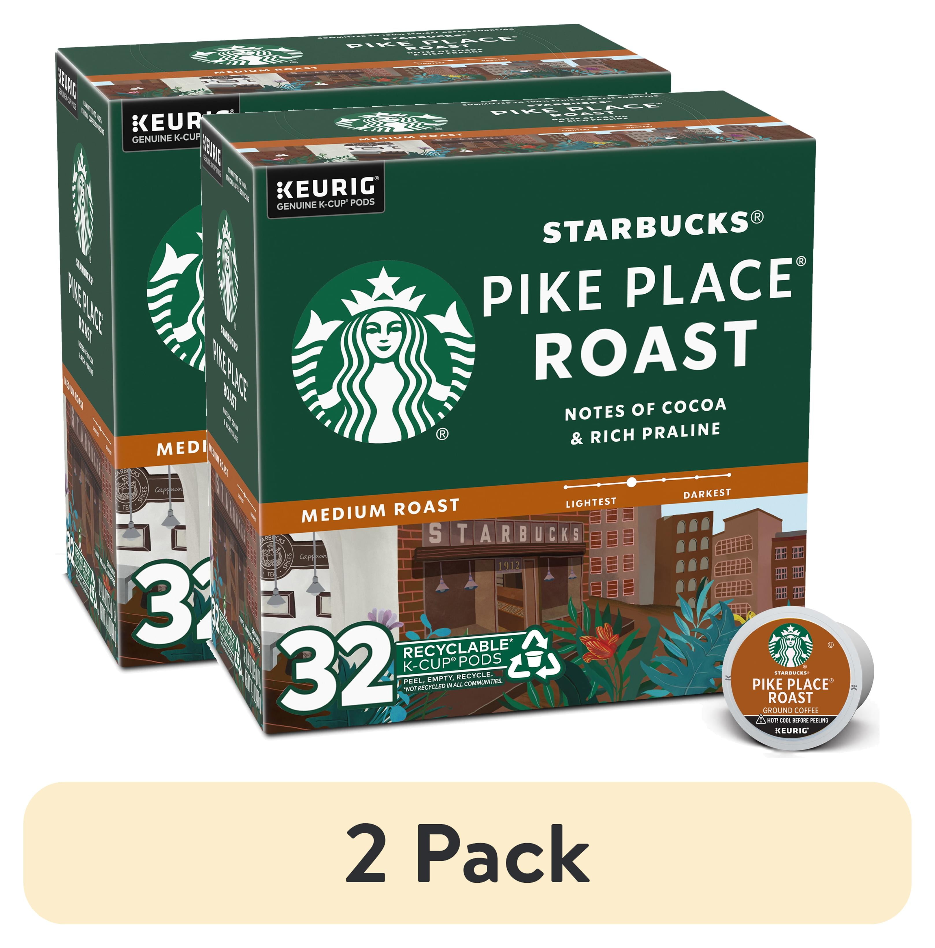 (2 pack) Starbucks Pike Place Roast, Medium Roast K-Cup Coffee Pods, 32 ...