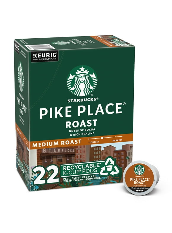 Starbucks Pike Place Roast, Medium Roast Keurig K-Cup Coffee Pods, 22 Count
