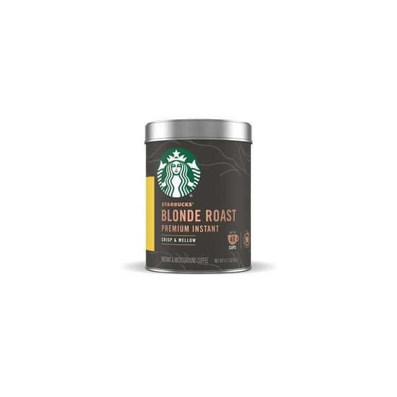 Starbucks Premium Instant Coffee, Blonde Roast, 100% Arabica, 3.17 oz Can (Pack of 12)