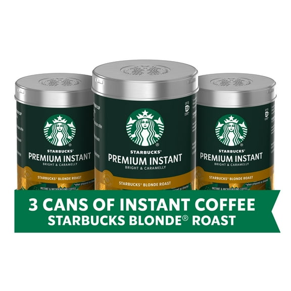 Starbucks Premium Instant Coffee, Blonde Roast, 100% Arabica Beans, 3 Pack (3.17 Oz Each)