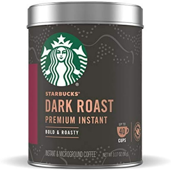 Starbucks Premium Instant Coffee Dark Roast 100% Arabica 1 Tin (Up To 40 Cups)
