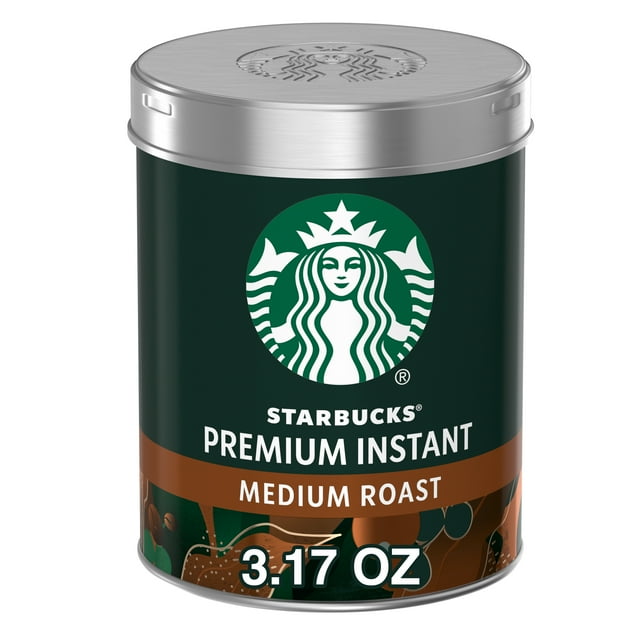 Starbucks Premium Instant Coffee, Medium Roast, 100 Arabica Beans, 3.