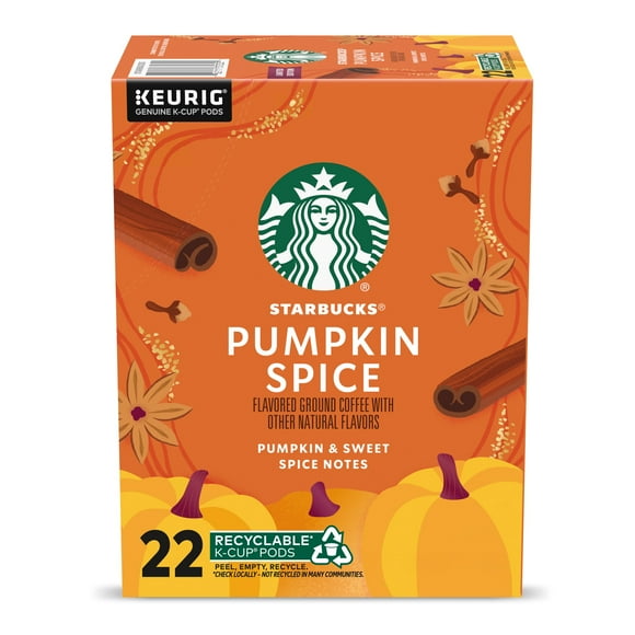 Starbucks Pumpkin Spice Flavored Coffee, Keurig K-Cup Coffee Pods, 100% Arabica, 22 Count