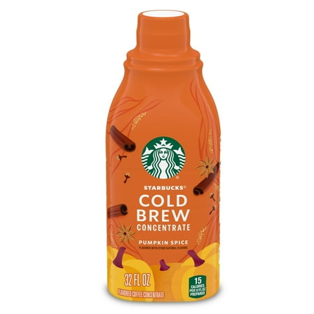 Starbucks Pumpkin Spice Flavored Cold Brew Coffee Concentrate, Bottle, 32 fl oz