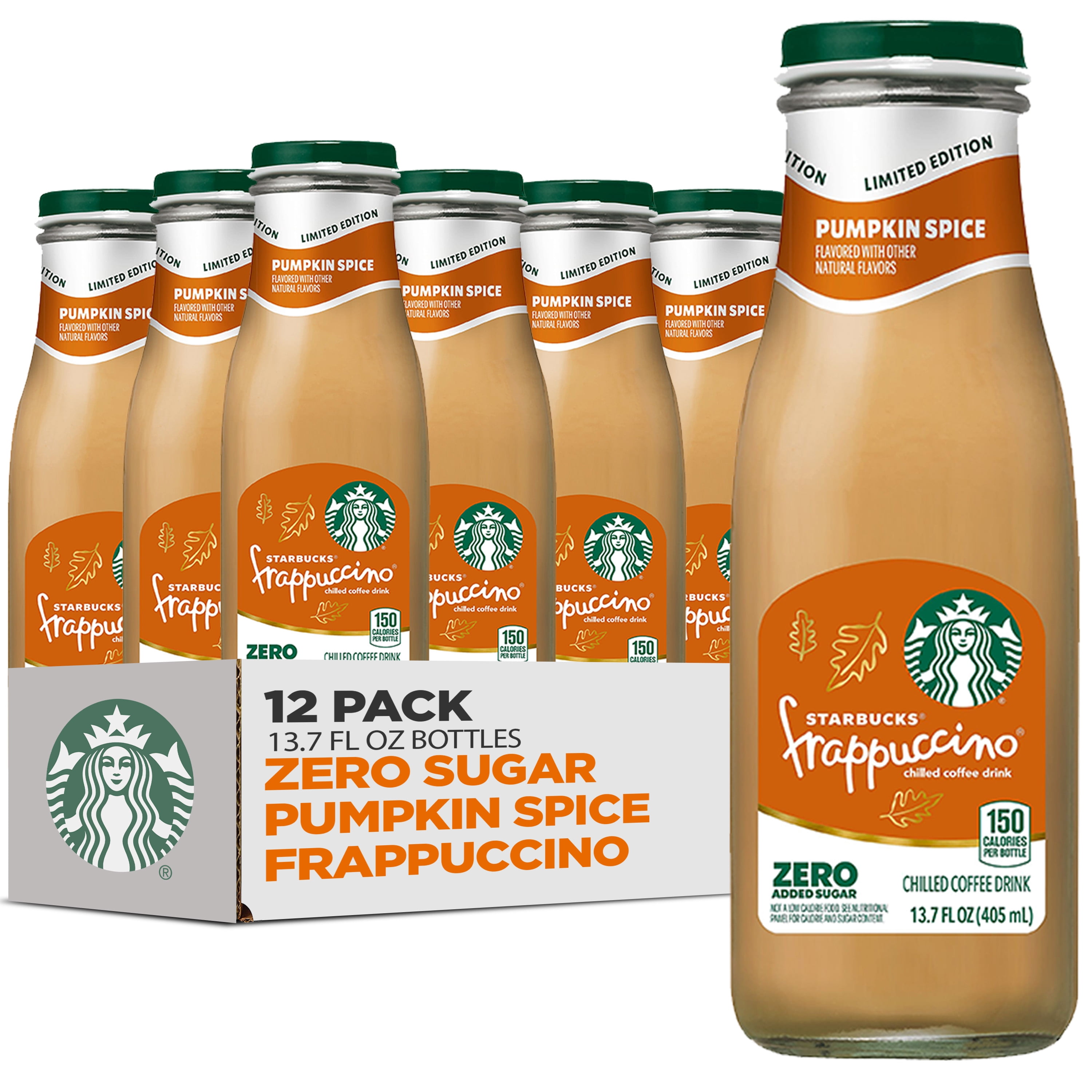 Starbucks Pumpkin Spice Zero Sugar Frappuccino, 13.7 fl oz Cans, 12 Pack