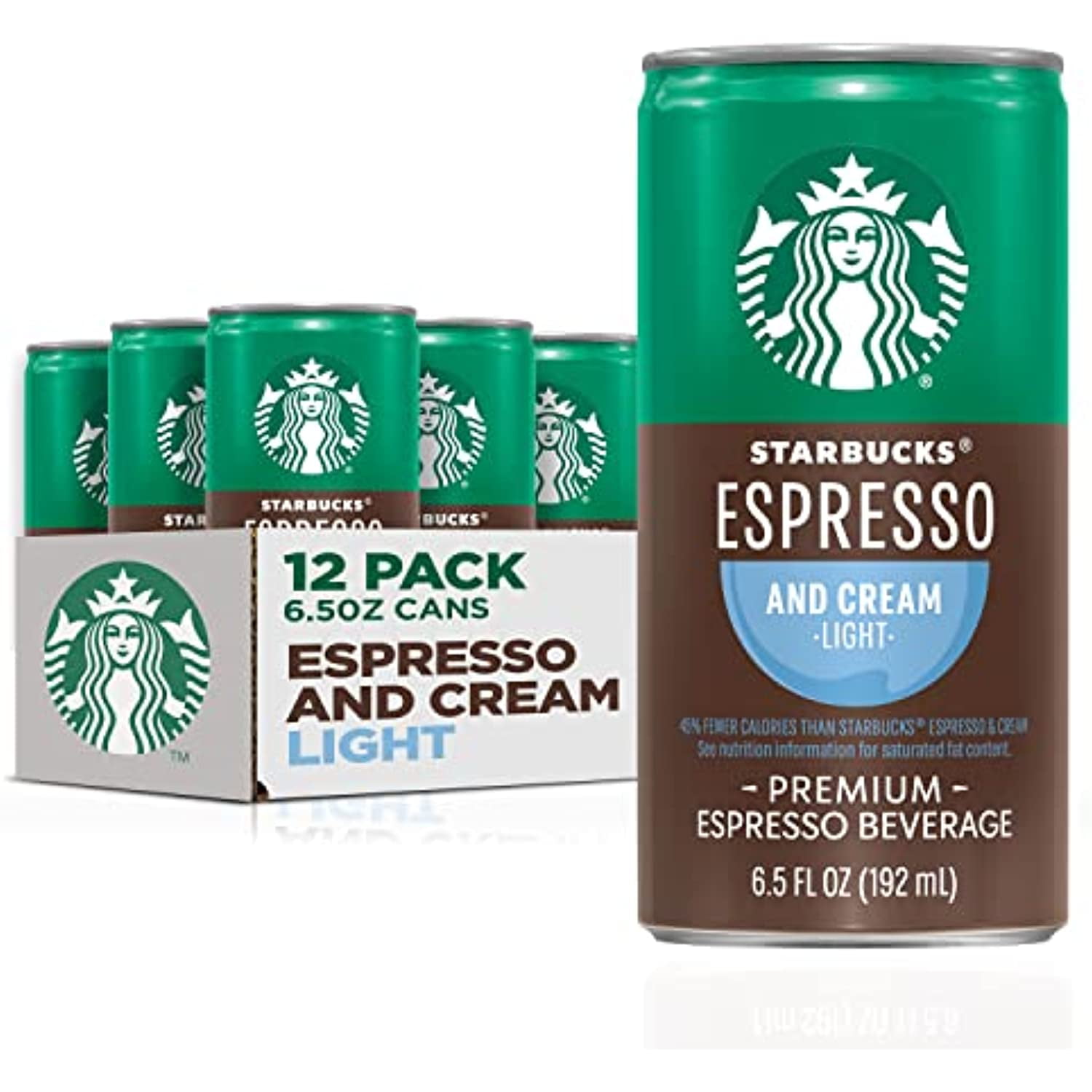 Starbucks Ready To Drink Coffee, Espresso & Cream Light, 6.5Oz Cans (12