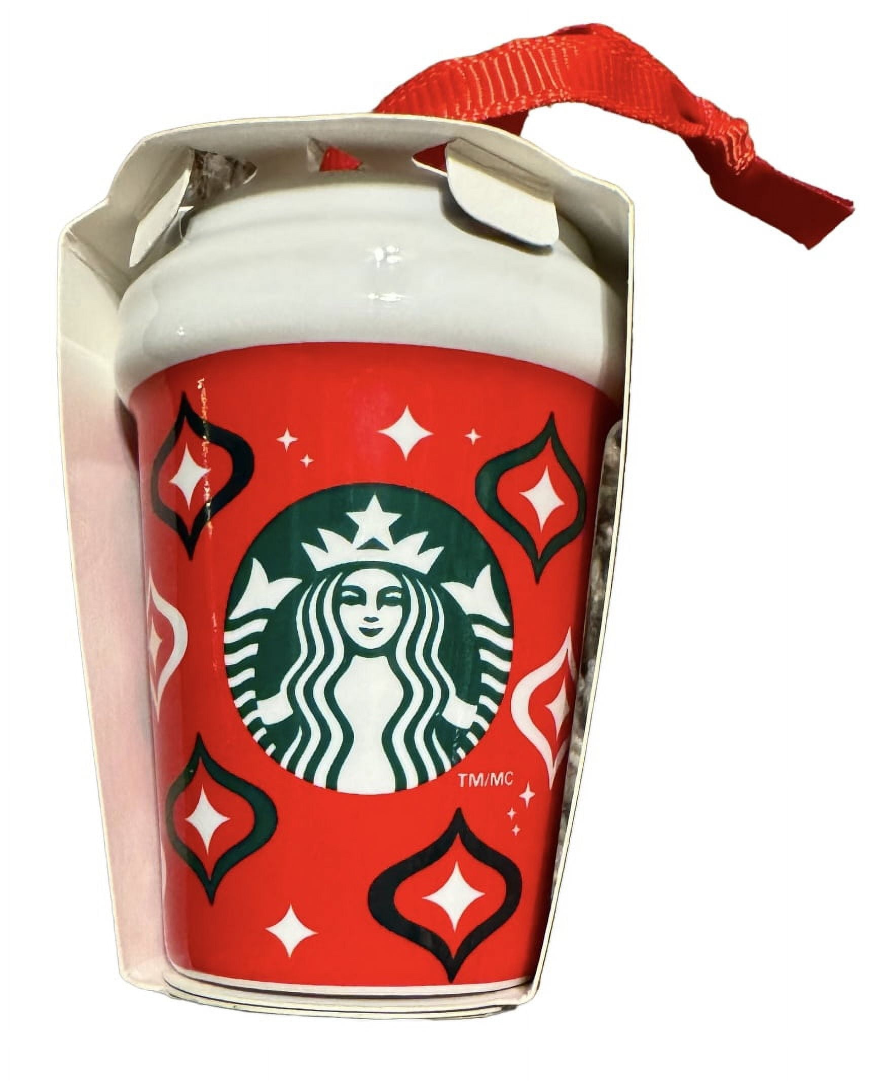 Starbucks Red Holiday Christmas 2023 Ceramic Hot Cup Ornament New