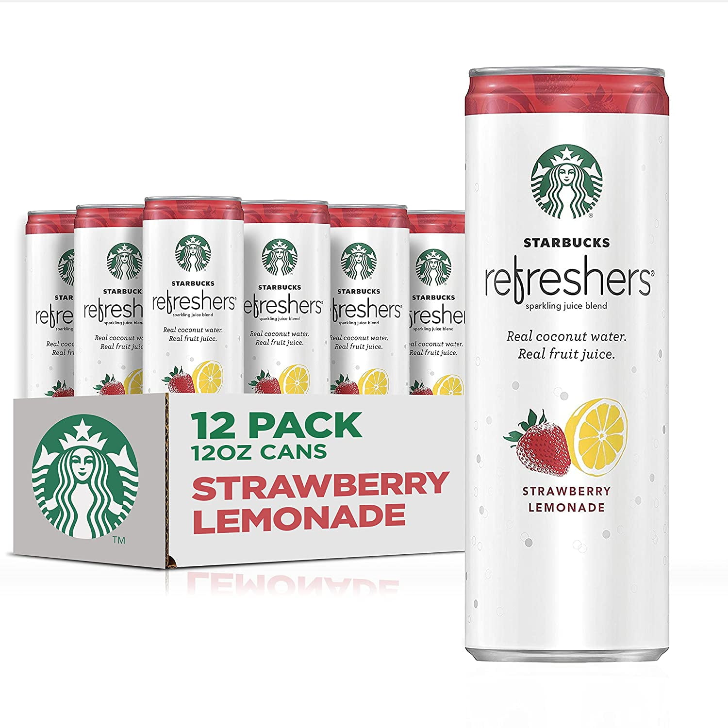 Starbucks Refreshers with Coconut Water, Strawberry Lemonade, 12 oz, 12