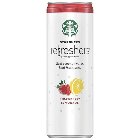 Starbucks Refreshers with Coconut Water, Strawberry Lemonade, 12 oz, 12 Pack Cans
