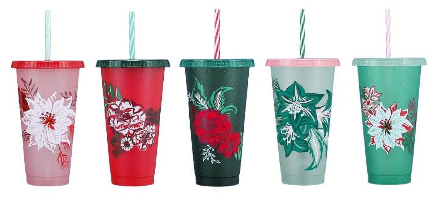 Starbucks Reusable Color Changing 6 Hot Cups - Limited Edition  Holiday & Christmas Gift Hot Cups With Lids - 16 Ounces - (Pack of 6) :  Health & Household