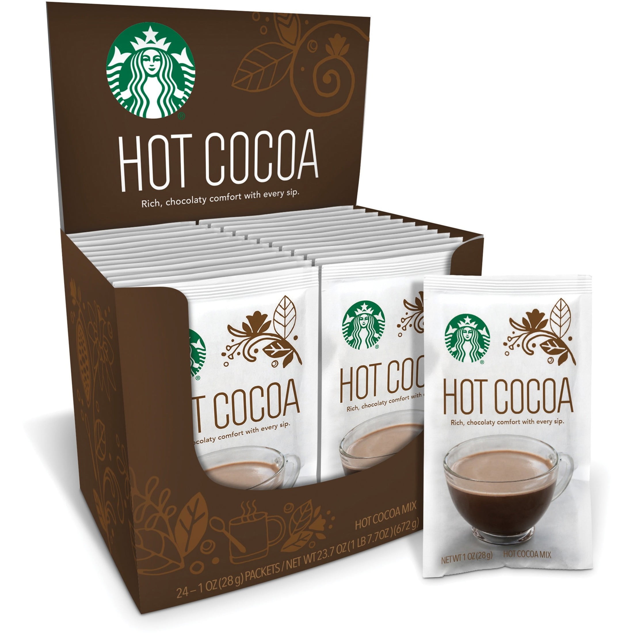 Starbucks, SBK12421608, Hot Cocoa Mix Single Packets, 24 / Box