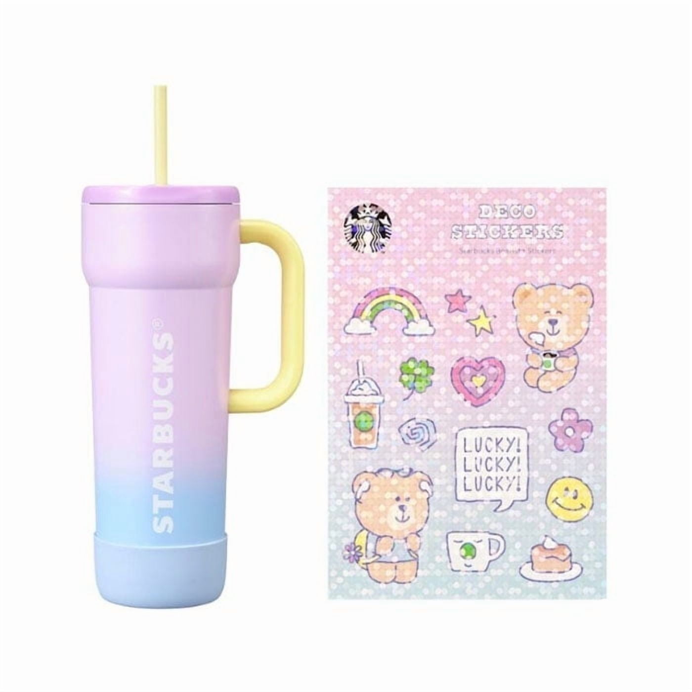 Starbucks SS Campus Barely Dante Handle Cold Cup 710ml + Sticker
