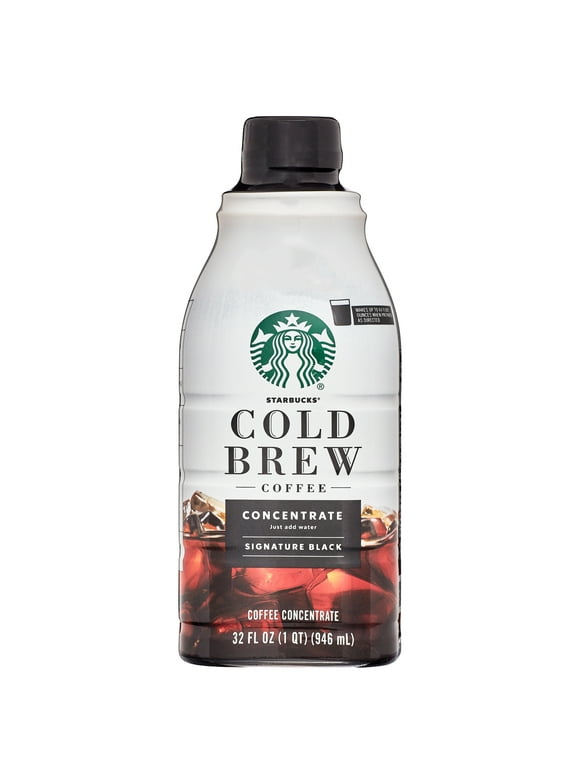 Starbucks Signature Black Cold Brew Coffee Concentrate, Multi-Serve Bottle, 32 fl oz