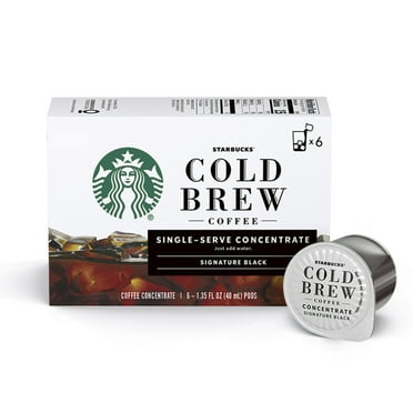 Starbucks Signature Black Cold Brew Coffee, Single-Serve Concentrate Pods, 6 Count