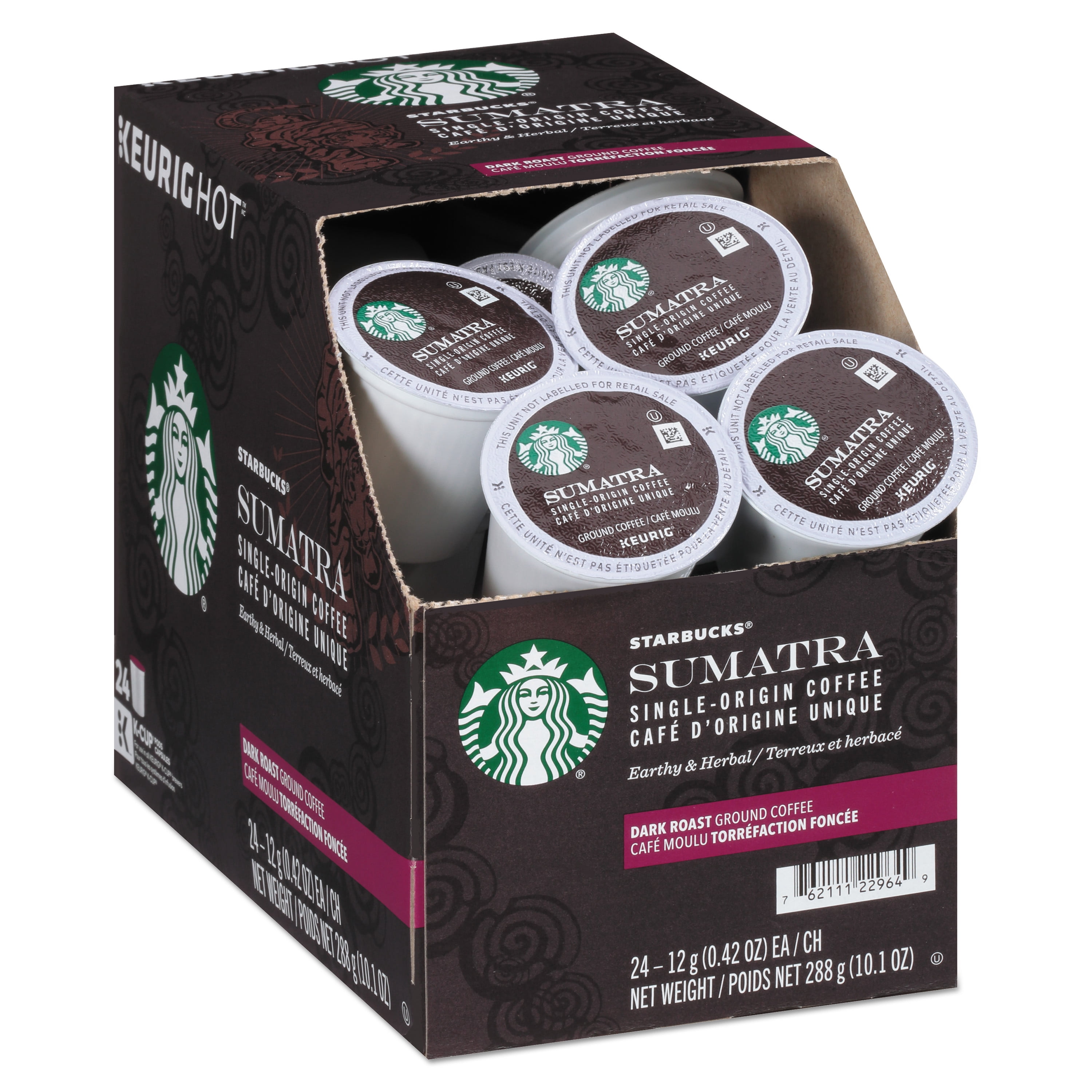 Starbucks Sumatra Coffee KCups, Sumatran, KCup, 24/Box