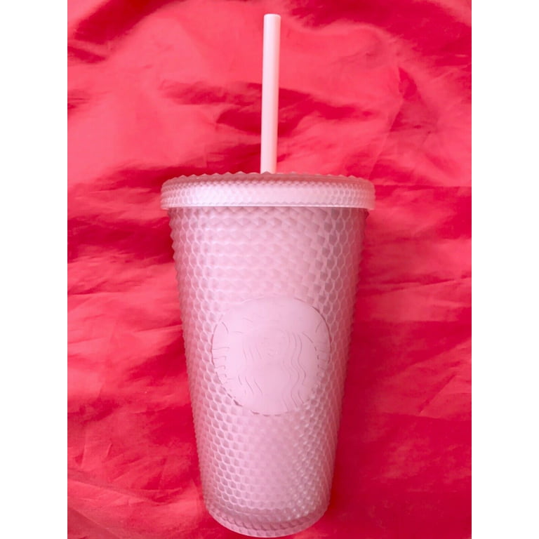 Starbucks Valentines Day Pink Heart Cold Cup 16 oz Tumbler Pink Lid Straw  New