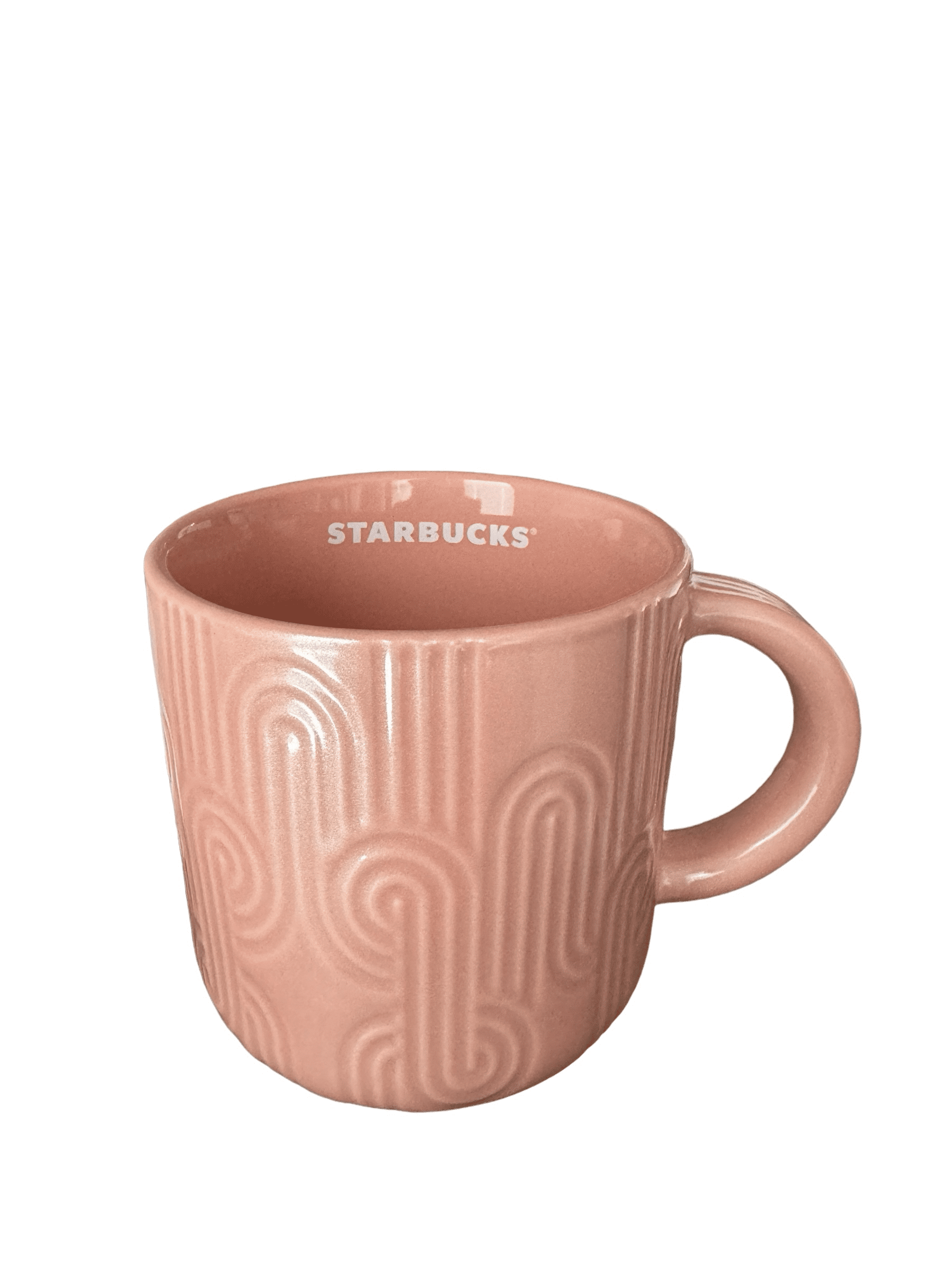 Starbucks Spring 2024 Pearlescent Pastel Pink Wave Curved Ceramic Mug, 14oz  - Walmart.com