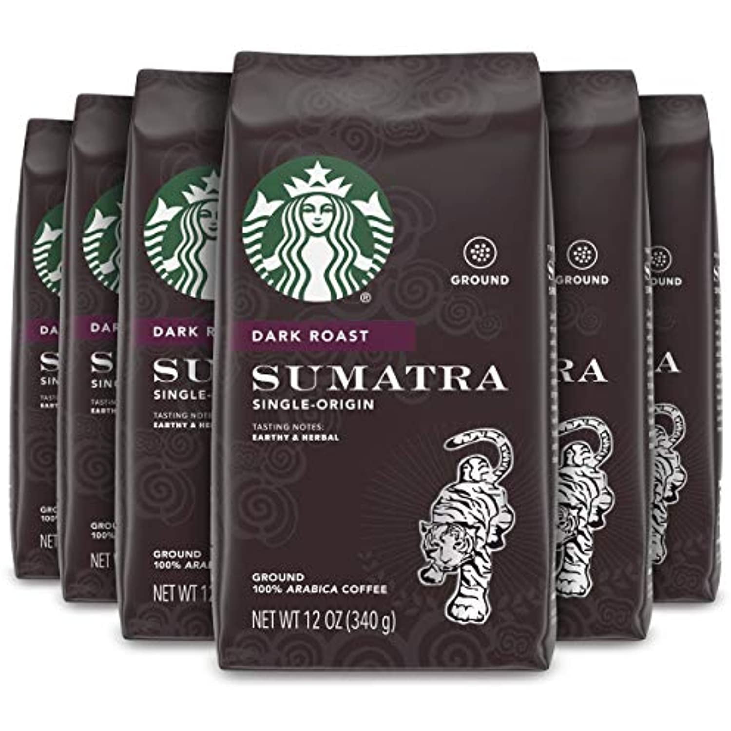 Starbucks Sumatra Dark Roast Ground Coffee, 12 Ounce (Pack Of 6)