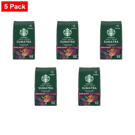 Starbucks Sumatra Dark Roast Ground Coffee 18 oz - 5 Pack