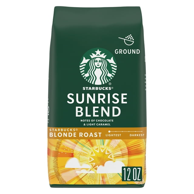 Starbucks Sunrise Blend, Ground Coffee, Starbucks Blonde Roast, 12 oz
