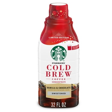 Starbucks Sweetened Vanilla & Chocolate Irish Cream Cold Brew Bottled Coffee Concentrate, 32 fl oz