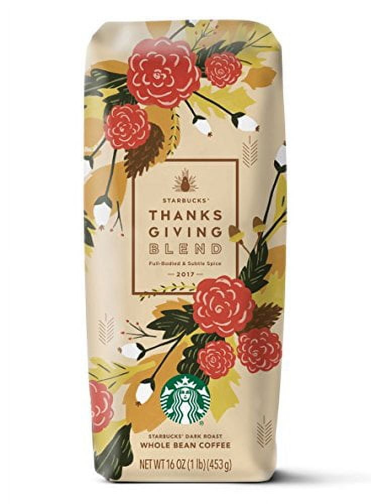 Starbucks Thanksgiving Blend Whole Bean Coffee 1 Pound (16 ounces