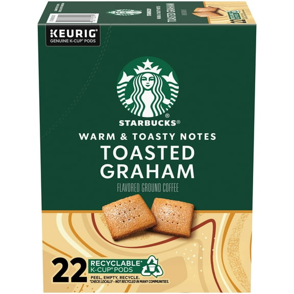Starbucks Toasted Graham Flavored Medium Roast Coffee Pods, 22 Count