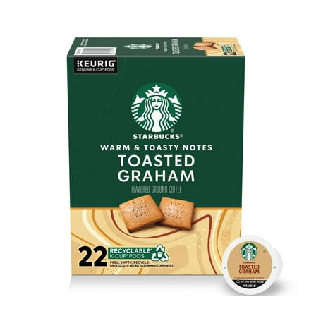 Starbucks Toasted Graham, Hot or Iced Coffee, Flavored K-Cup Coffee Pods, 22 Count​