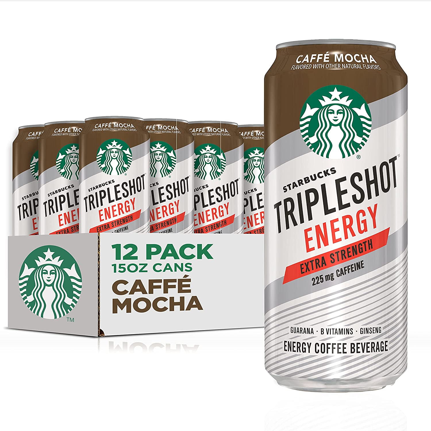 Starbucks Tripleshot Energy Mocha Extra Strength Coffee Energy Drink, 15 oz Cans, 12 Pack